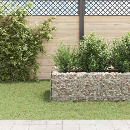BOWERY HILL Gabion Raised Bed, Large Rectangular Galvanized Steel, Silver Finish, 141.7 x 141.7 x 19.7 in, 1400 kg Capacity, Industrial Outdoor Garden Planter for Flowers and Borders