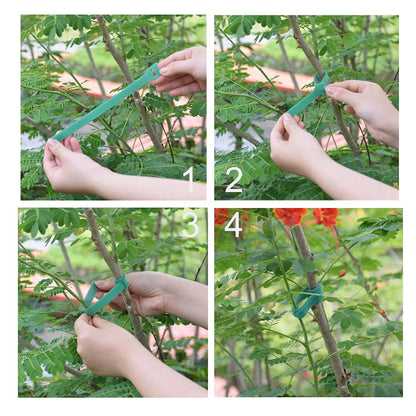 Hook＆Loop Garden Plant Cable Ties, Adjustable Garden Nylon Ties for Supporting Plant and Vines, Multi-Functional Ties(100 Pcs, 8 Inch, Green)