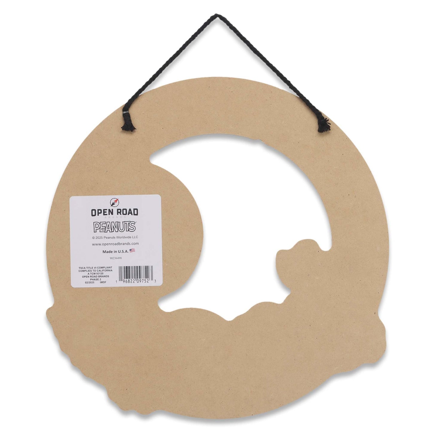 Peanuts Welcome Great Pumpkin Wreath Hanging Wood Wall Decor - Fun Peanuts Sign for Fall and Halloween Decorating
