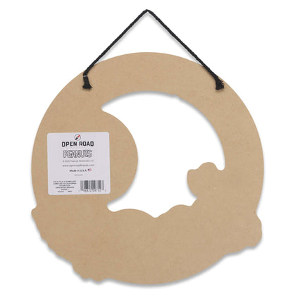 Peanuts Welcome Great Pumpkin Wreath Hanging Wood Wall Decor - Fun Peanuts Sign for Fall and Halloween Decorating