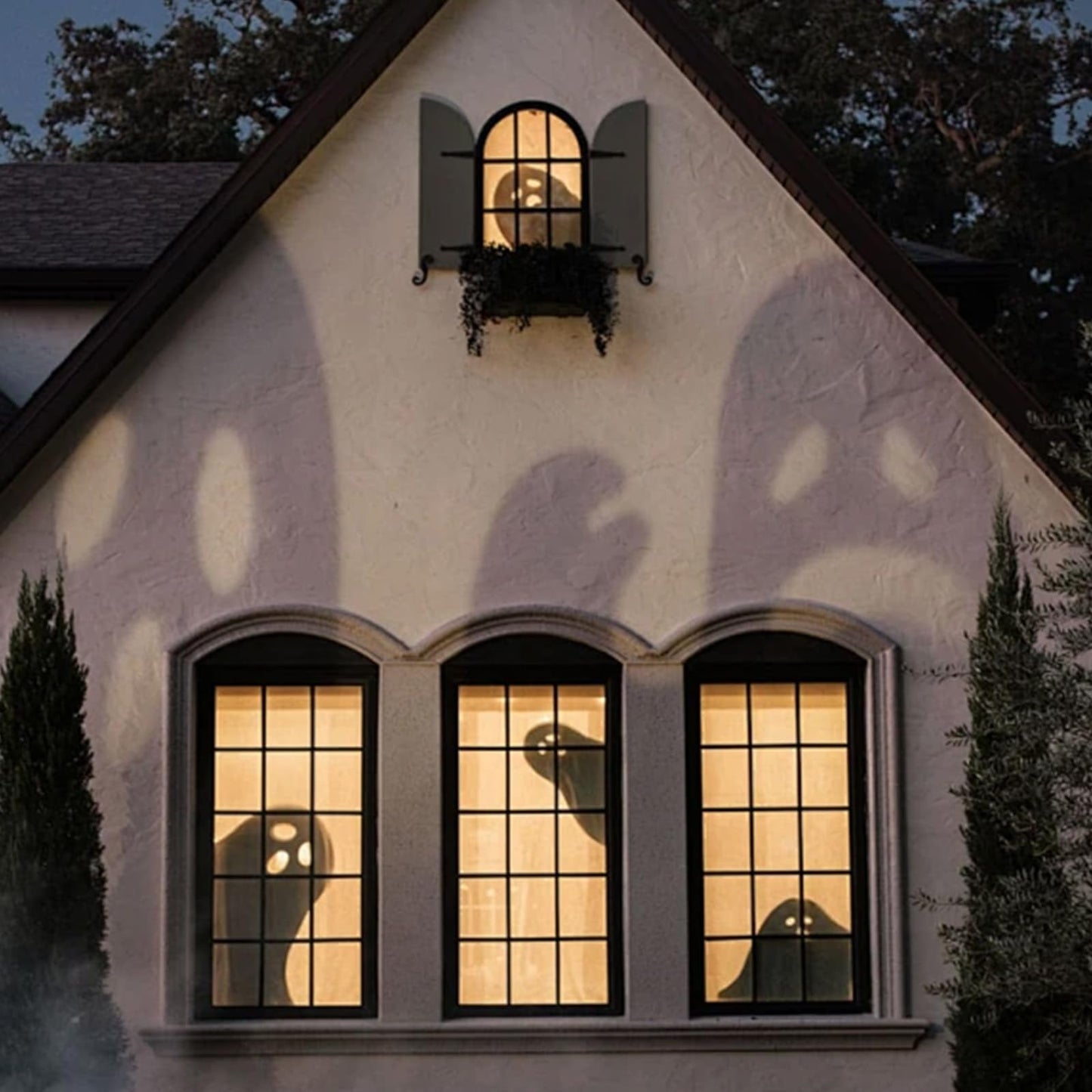 60" x 106" Halloween Holographic Rear Projection Screen, Anti Crease Indoor Projection Double Sided Halloween Window Projector Screen with Mounting Foldable for Halloween Film Night (120Inch)