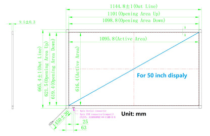 DeYoWo 50 Inch Interactive 10 Points Infrared IR Touch Screen Overlay Frame Free Driver