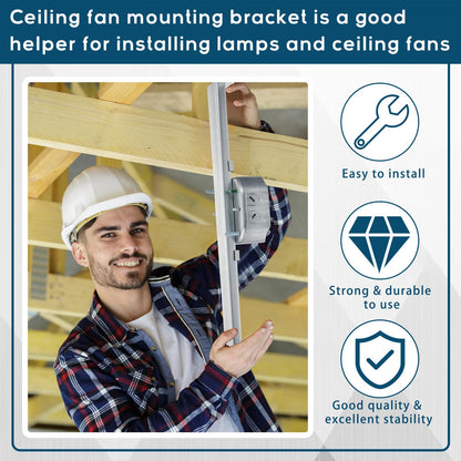 Therwen Adjustable Fan Electrical Box Brace, 14.2 Inches, Model GFA-Therwen-2308, for Ceiling Fans & Light Fixtures