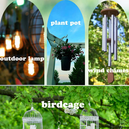 WY-BSO 2024 upgrated Adjustable Heavy Duty Plant Pulleys for Garden Baskets & Bird Feeder,2 PCS Plant Pulley Hangers with 2 PCS White Metal Ceiling Plant Hooks (White-2 pcs with Swivel Connector)