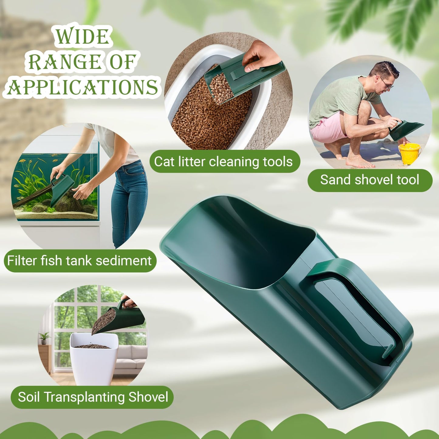 Lanties 3 Pack Plastic Garden Scoop Soil Sifter Cultivation Potting Scoop Garden Tool Bucket Hand Shovel for Digging Up or Transporting Scoops of Soil for Flower, Vegetable, Plants Care