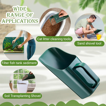 Lanties 3 Pack Plastic Garden Scoop Soil Sifter Cultivation Potting Scoop Garden Tool Bucket Hand Shovel for Digging Up or Transporting Scoops of Soil for Flower, Vegetable, Plants Care