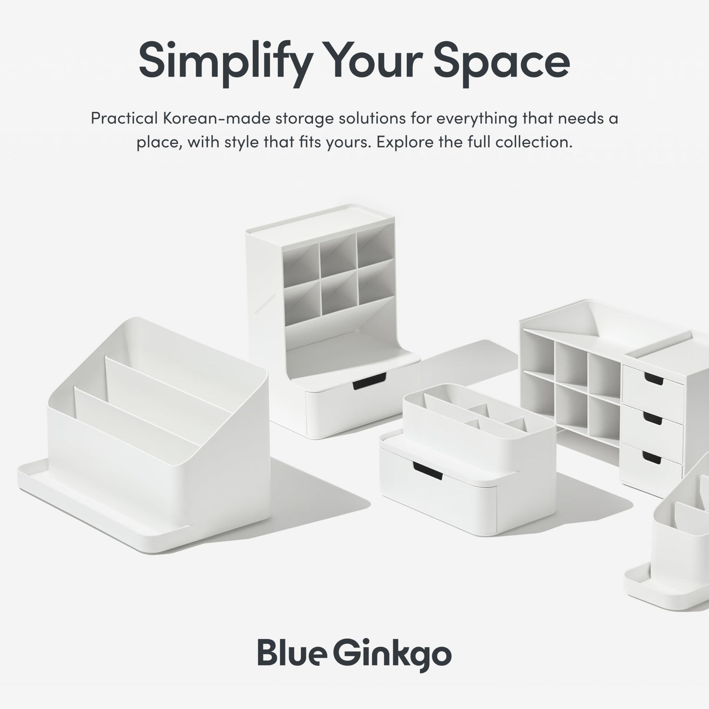 BLUE GINKGO Desk Holder – Korean-Made Office Organizer for Pencils, Pens, Notes, and Desk Supplies (Green)