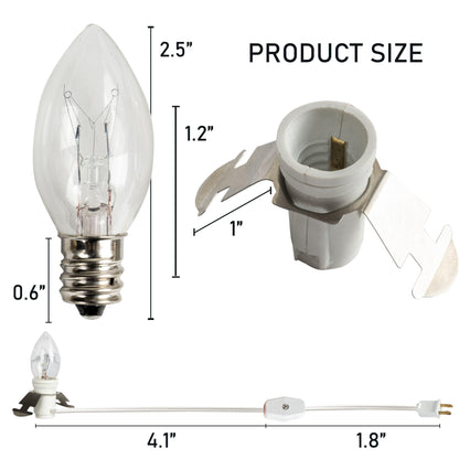 Dazzle Bright 4 Pack Accessory Cord with E12 Socket, Warm White Incandescent Bulbs, Model 31001A-09