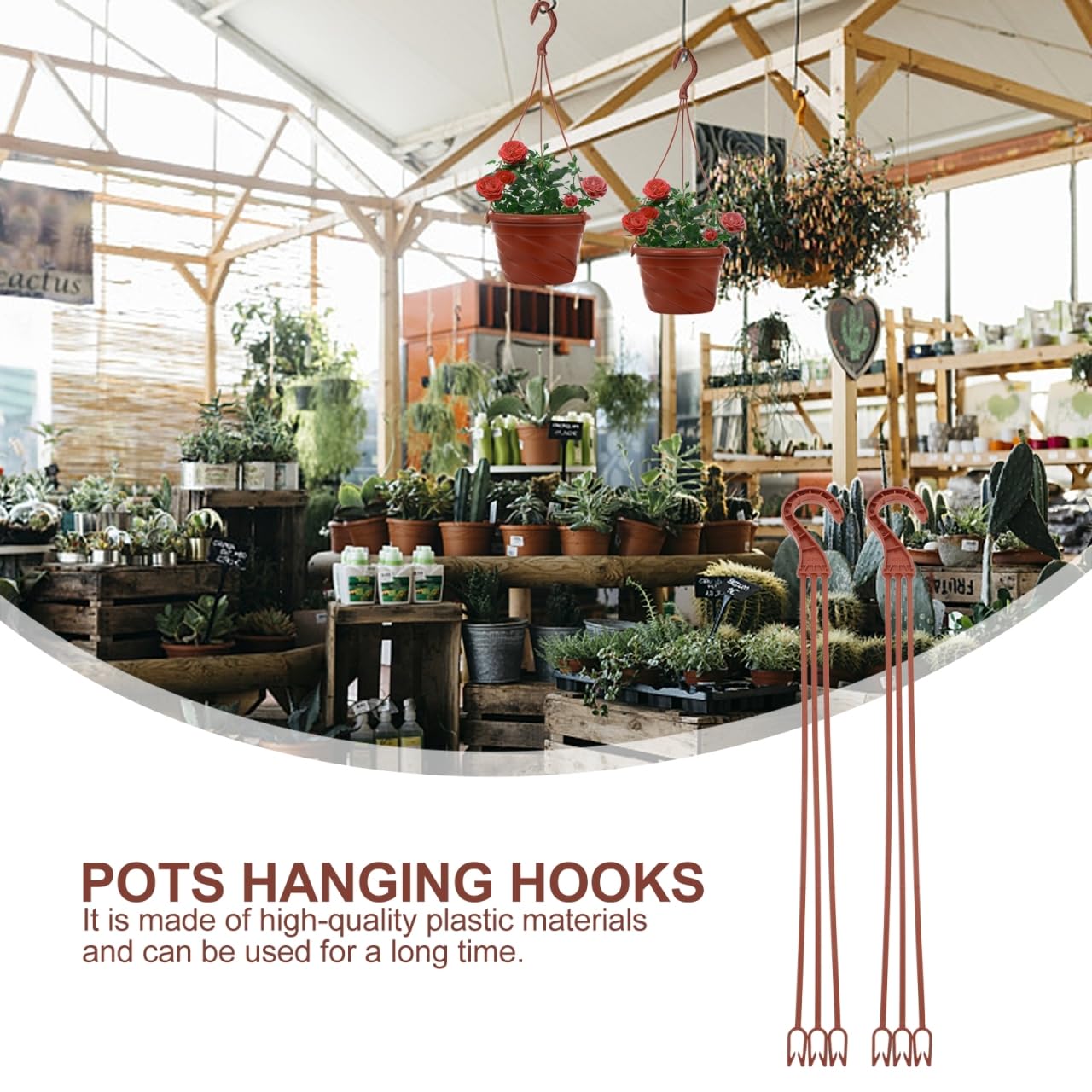 Hemoton 50pcs Plastic Hanging Flower Plant Holders Durable Hooks for Indoor and Outdoor Gardening for Balconies Windowsills and Home Decor and Planter Accessories