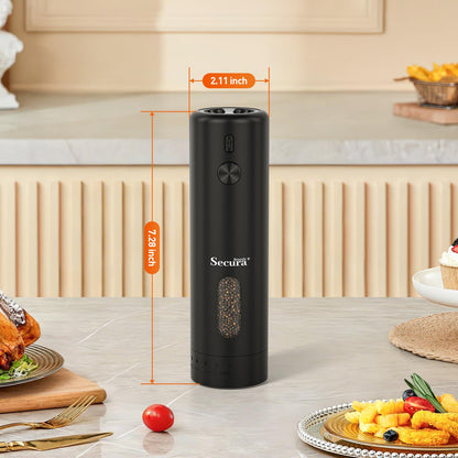 Secura Brands Electric Salt and Pepper Grinder, Black