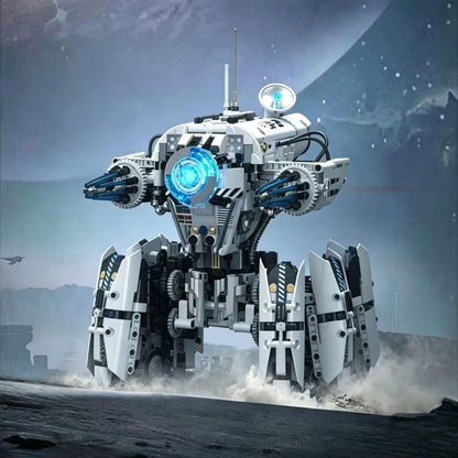 MOQIDI Programmable Hexapod Robot Technic Building Kit, STEM Sci-Fi War Machine Six-Legged Robot with Dual Control, App & Remote Control, Light-Up Cyber Technic Mecha Sets for Boys Ages 8–12 (1406 PCS