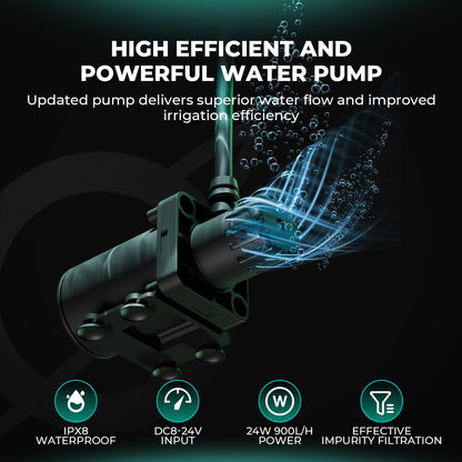 MARS HYDRO Auto Drip Irrigation Kits with 13 Gallon Foldable Bucket, 24W Upgraded Water Pump, 8 Drip Emitters, Garden Watering System for Grow Tent Indoor, Lawn, Greenhouse, Yard