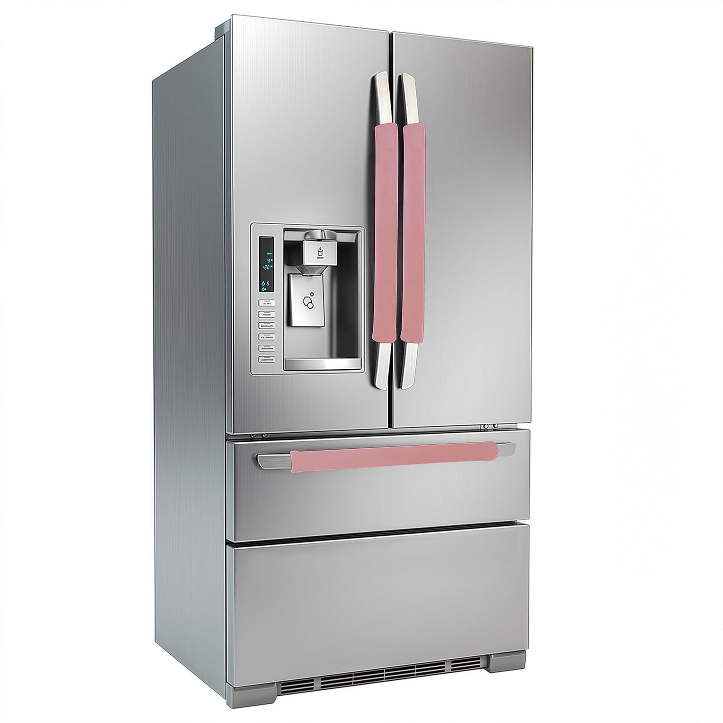 3PCS Refrigerator Door Handle Covers Kitchen Decor Keep Appliance Clean Anti-Static Stains for Fridge Dishwashers Velvet (Pink)
