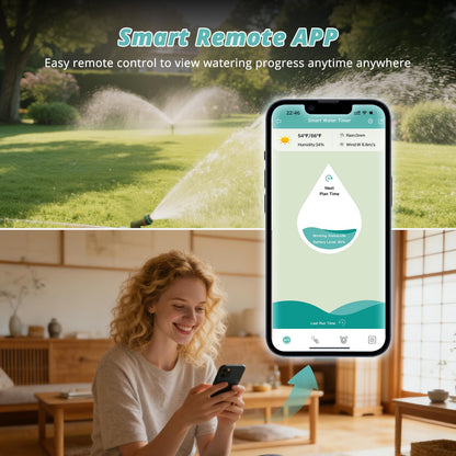 QUOBAS WiFi Water Timer for Garden Hose, 2 Zone Brass Hose Timer WiFi with App Control & Rain Delay/Auto/Manual 3 Modes for Drip Irrigation, Pool & Lawn, Battery Powered, 2.4GHz WiFi Only