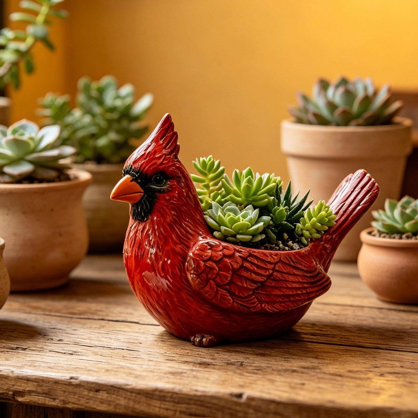Outdoor Flower Pots - Resin Bird Shape Decorative Planter, Small Indoor Garden Container | Cute Plant Holder, Compact Seedling Growing Pot for Garden Patio Porch Pathway Home Office Farm