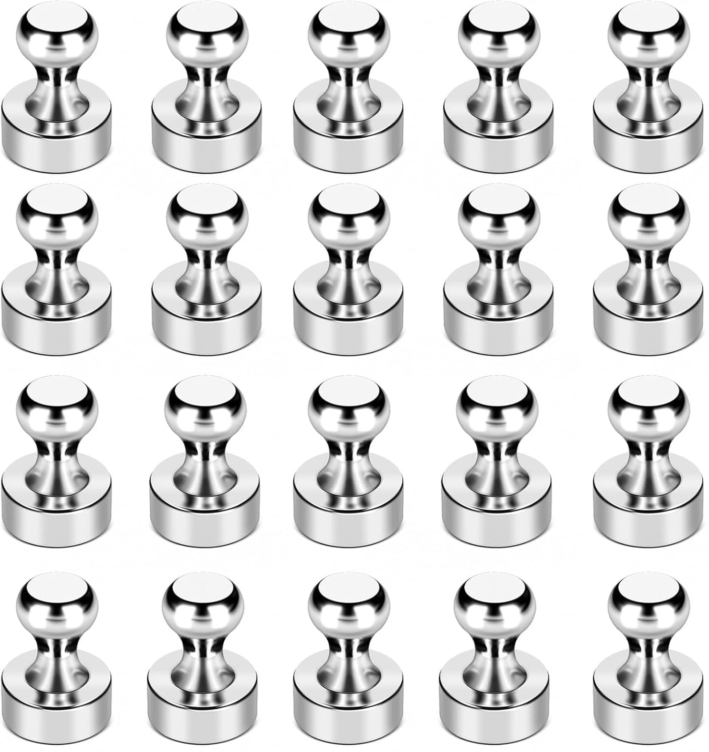 LOVIMAG Fridge Magnets 20Pcs Refrigerator Whiteboard Small Strong Magnet Classroom Kitchen Accessories Decorative Locker Set Decor Must Haves Office Calendar Refrigerador Magnetic Cute Crafts Silver