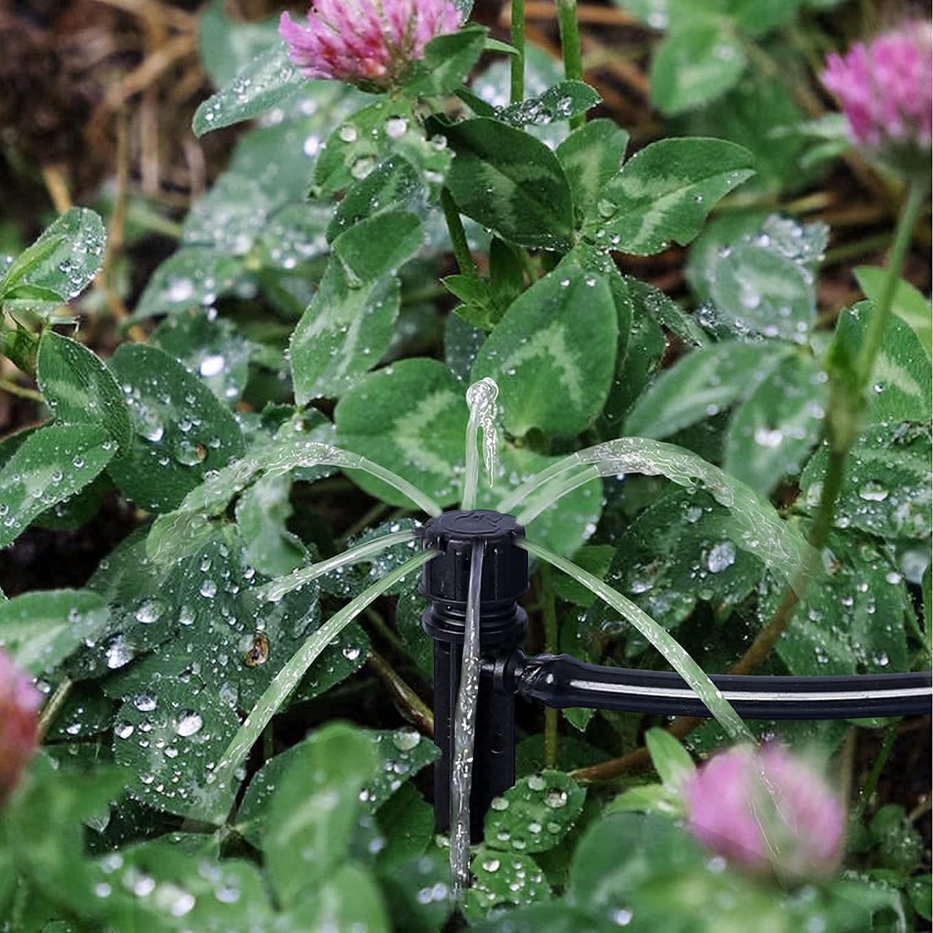 60 Piece of Drip Irrigation Emitters 360 Degree and Professional Irrigation Drippers and Drip Emitters or Sprinkler System Parts and Heads for 1/4 inch Drip Tubing