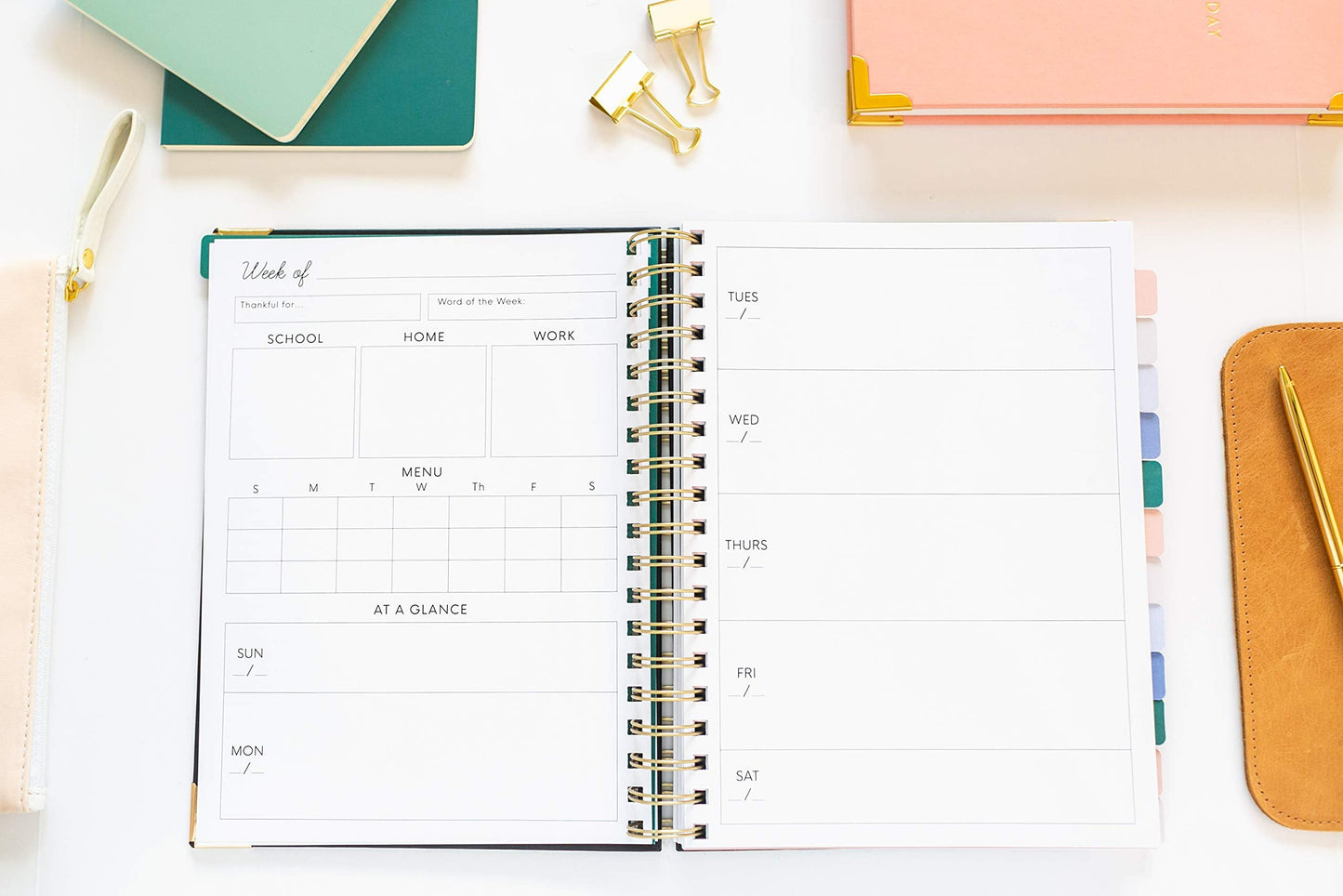 The Homeschool Planner: Beautiful and Undated with Monthly Tabs | To Do List, Goals, Meal Planning & Academic Tools | Homeschooling, Distance Learning & Family Organizer | Gold Spiral