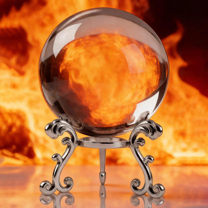 vskikris 3.15in (80mm) Clear Crystal Ball with Sphere Stand - Lens Balls for Photography - Decorative Crystal Ball Fortune Teller Decorations