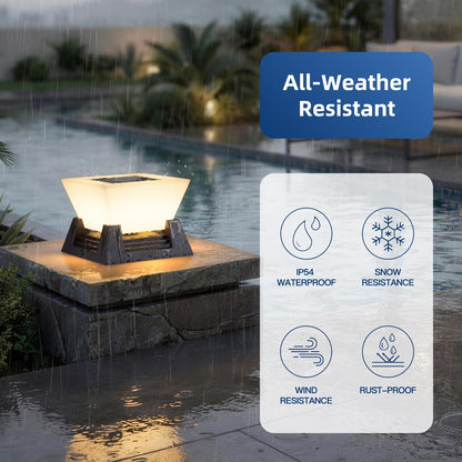 ZRJJMLAN Outdoor Post Lights, 11" Hard Wired Pillar Light, IP54 Waterproof Column Lamp E26 LED Bulb Modern Fence Deck Lantern 3000K Outside Landscape Lighting for Patio Garden Backyard Gate Decoration