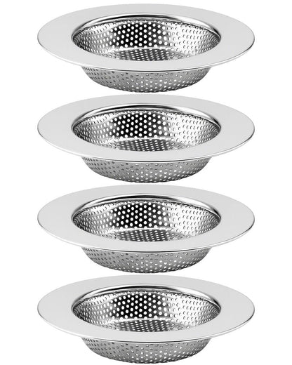 HMTIY 4-Pack Kitchen Sink Drain Strainer, Sturdy Stainless Steel, for Most Kitchen Sink, Effectively Catches Food Particles to Keep Drain Cleanliness, Ease of Cleaning, Outer Diameter 4.5 Inch