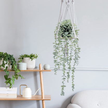 COCOBOO 2 Pcs Artificial Eucalyptus Plants Shelf Hanging Fake Plant in Pot for Wall Bedroom Home Patio Indoor Outdoor Decor