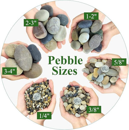 YISZM 20lbs Natural River Rocks for Plants, 3/8" Aquarium Gravel Decorative Polished Mixed Pebbles for Fish Tank, Gardening, Flower Pots, Vase Fillers, Indoor Water Fountains, Landscaping