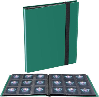 Card Binder, 360 Pockets Upgraded Trading Card Binders, Cards Collection Binder 9 Pocket, Side Loading Yugioh Binder Book Holder for MTG, TCG, Sport, Football, Baseball Collector Cards - Green