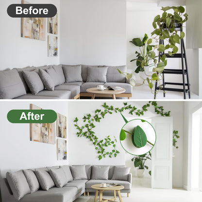Pwfkgo 120 Pcs Plant Wall Clips, Plant Climbing Wall Fixture Clips, Wall Vines Fixing Clips with 144 Adhesive Stickers, Self-Adhesive Plant Fixer for Vine Support and Indoor Outdoor Decoration