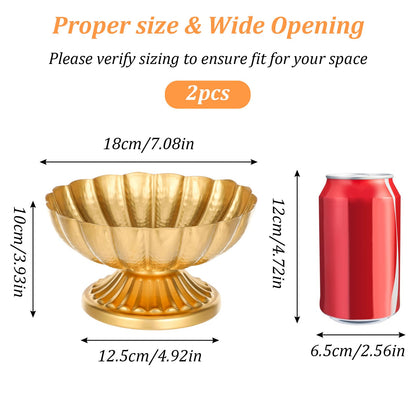 2 Pcs Gold Compote Vase for Centerpieces, Diameter 7 Inch Compote Vase