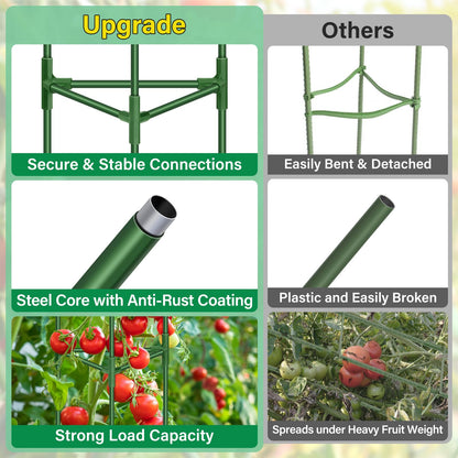 Legigo 2 Pack 65 Inch Tomato Cage for Garden, Heavy-Duty Tomato Trellis Plant Support Stakes, Adjustable Garden Trellis Plant Cage for Climbing Plants Peppers Outdoor Raised Garden Bed and Vegetables