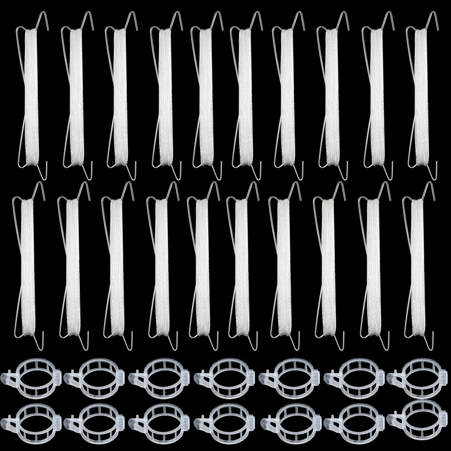 Bandelt 20pcs Tomato Support Hooks with 100pcs Tomato Clips, Tomato Climbing Hooks with 39ft Twine to Prevent Tomatoes from Pinching or Falling Off for Plant Vegetable Plant Fruit Flower