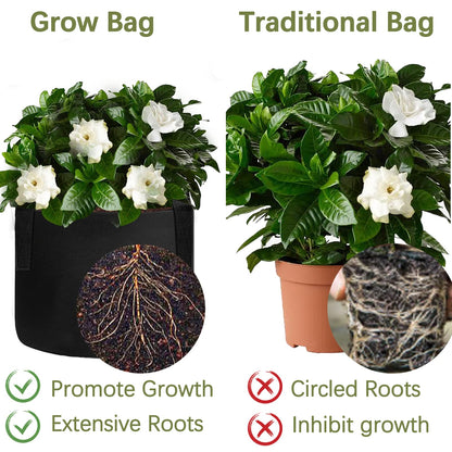 TCBWFY 5 Gallon Grow Bags,6 Pack Heavy Duty Thickened 300g Non-Woven Fabric Pots with Sturdy Handles,Garden Bags to Grow Vegetables Flowers