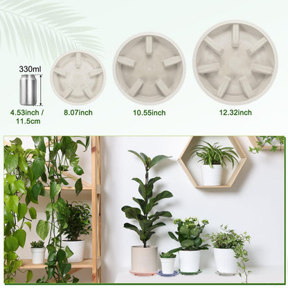 M METERXITY 2-Pack Plant Saucer, 6.3 Inch/16 cm Plastic Plant Trays Thicker for Pots/Indoor/Outdoor/Water Drainage and Protection, Flowerpot Drip Tray [Mocha]