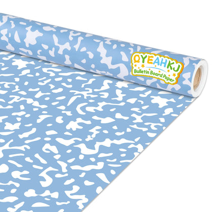 Composition Blue Bulletin Board Paper Roll Blue Dot Bulletin Board Background Paper Fade Resistant Classroom Decoration Poster for Art Craft DIY Projects Home Office Wall Party Supplies 17.7in x 20ft