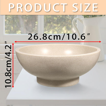 GUSHBIN Key Bowls for Entryway Table 10.6" Large Decorative Bowl Fruit Bowl Modern Key Holder Bowls Pedestal Bowl for Kitchen Counter Home Decor, Beige
