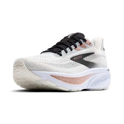 Brooks Women’s Ghost 17 Neutral Running Shoe - White/Black/Rose Gold - 7.5 Wide