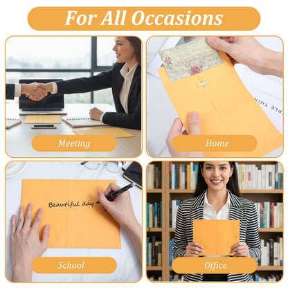 120 Pcs Clasp Envelopes Multi-Size Set with Metal Closure - Large Yellow Envelopes for Document Storage & Secure Mailing, Premium Brown Mailing Envelope Collection (4 Sizes)