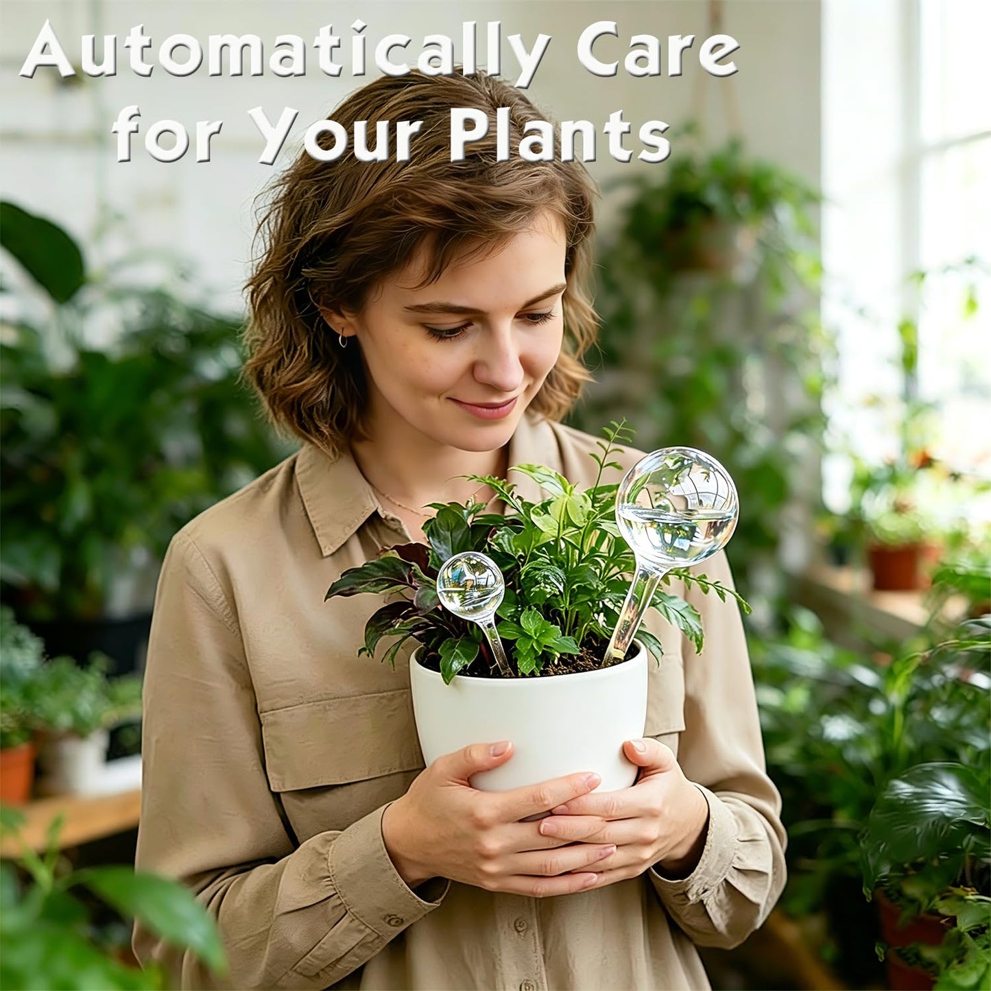 Plant Self Watering Globes – Durable Self Watering Bulb, Automatic Plant Waterer Stake Ideal for Vacation & Daily Plant Care, Keep Houseplant, Garden, Hanging Basket Plant Hydrated While You’re Away