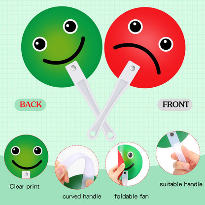30 Pack Face Classroom Voting Paddles Handy Teacher Classroom Event Supplies Plastic Face Sign Green Red Yes or No Paddles True False Paddles for School Student