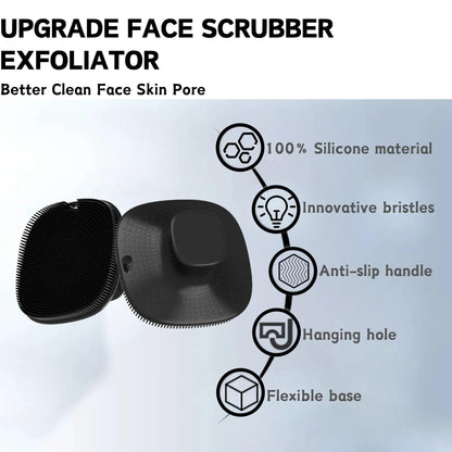 Face Scrubber, Gentle Pore Scrubber Silicone Face Exfoliating Scrubber, Face Wash Brush Manual Waterproof Cleansing Skin Care Face Scrub Wash Brushes for Men and Women