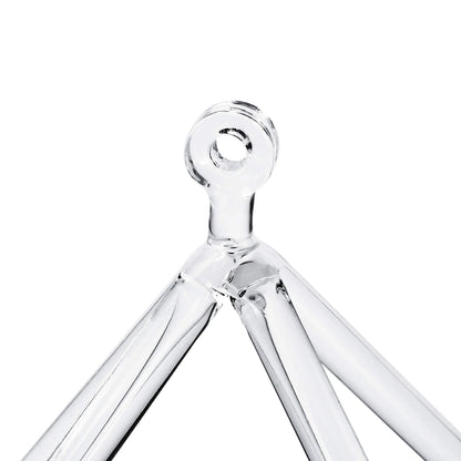 Joysense Clear Quartz Crystal Singing Pyramid 4 inch With Crystal Singing Bowl Striker