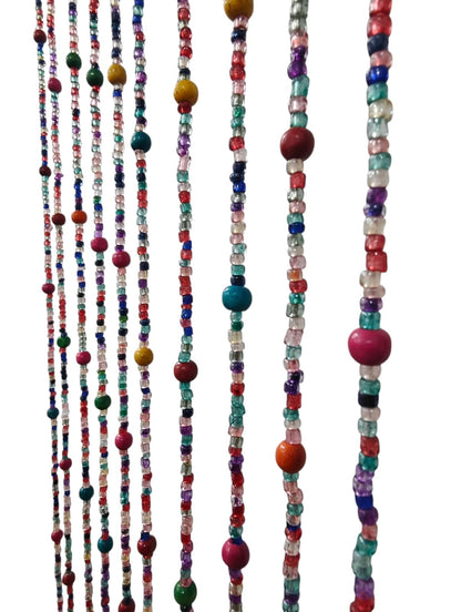 Mango Gifts Bohemian Hippy Beaded Curtain for Doorways Multicolour Glass Beads Strings for Window, Hallway Entrance,Wall Closet and Bedroom Decor 76" inch Length (25)