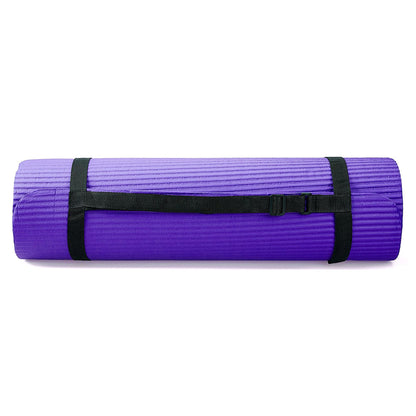BalanceFrom GoYoga 7-Piece Set - Include Yoga Mat with Carrying Strap, 2 Yoga Blocks, Hand Towel and Knee Pad (Purple, 1/2"-Thick Mat)