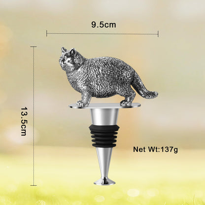 Cat Wine Bottle Stopper, Cat Gifts for Cat Lovers, Birthday Christmas Gifts for Women Men, Cat Lovers with Gift Box