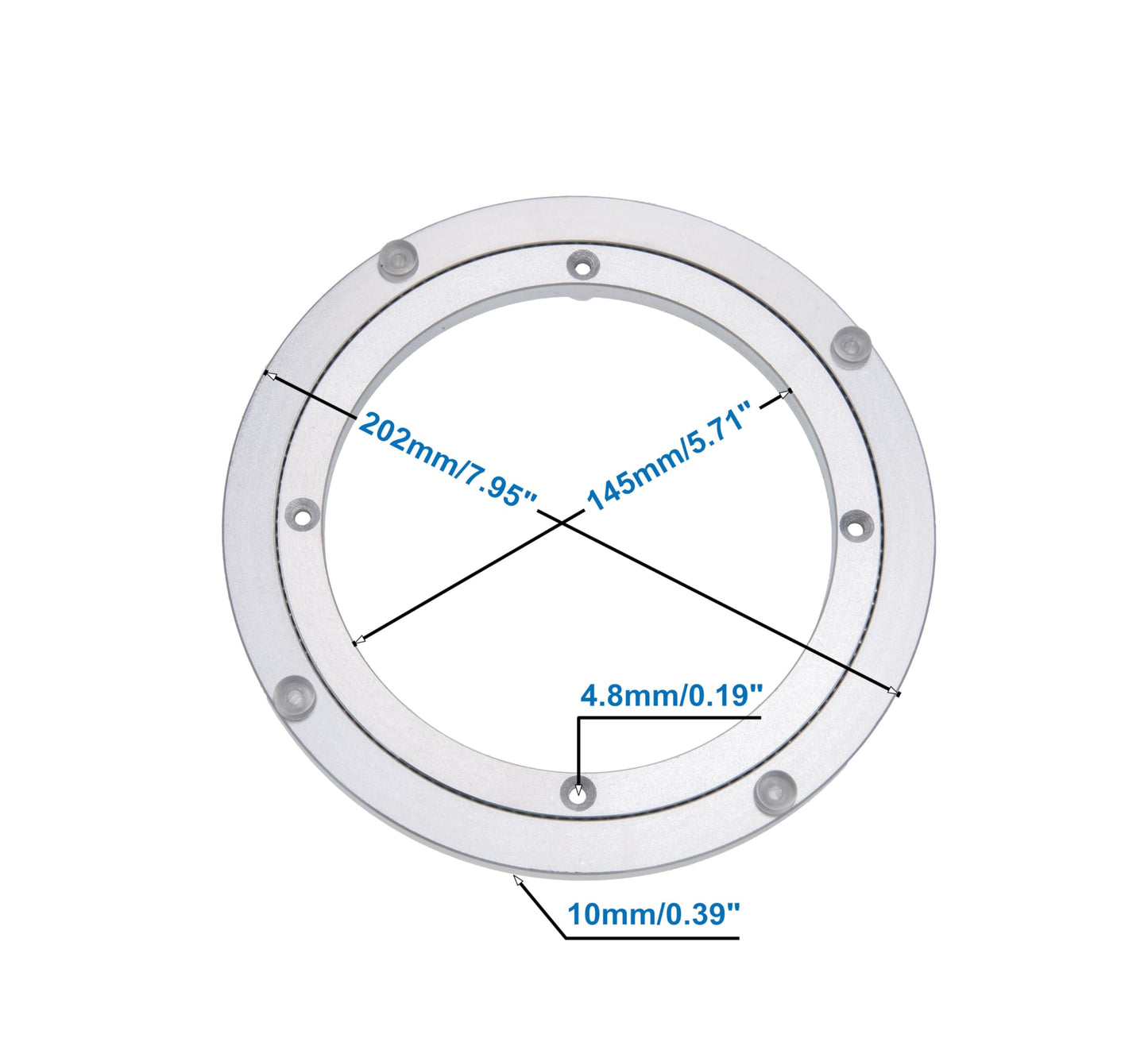 Dailydanny Aluminum Heavy Duty Lazy Susan Rotating Turntable Bearing Swivel Plate Hardware for Dining-Table (8 inch)