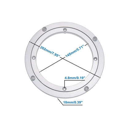 Dailydanny Aluminum Heavy Duty Lazy Susan Rotating Turntable Bearing Swivel Plate Hardware for Dining-Table (8 inch)