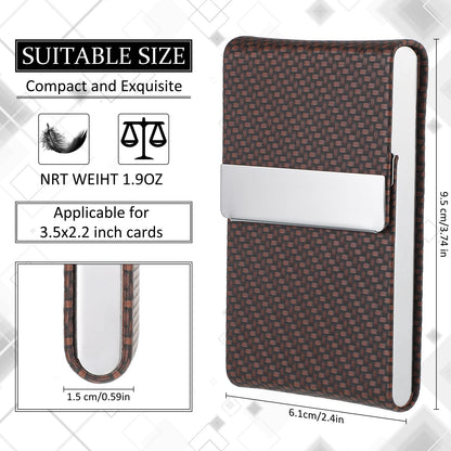 Eaasty 4 Pcs PU Leather Business Card Holder Case with Magnetic Clasp Pocket RFID Blocking Metal Business Card Holder Wallet Organizer(Multicolor,Classic Style)