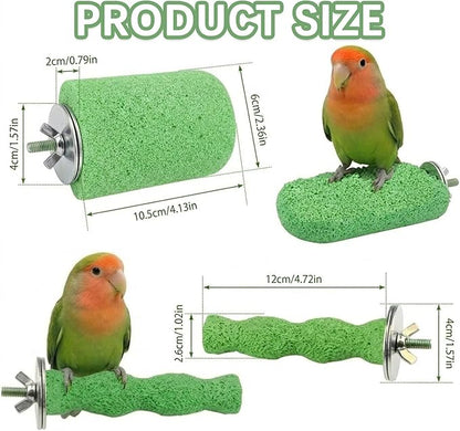 2 Pcs Bird Beak Grinding Stone, Anti-Slip Beak Grinder Stone Perches Resin Claws Trimmer Chewing Toys Cage Accessoriesfor Budgies, Parakeets, Conures, Cockatiels
