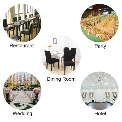 DLMWELL Stretch Chair Covers Slipcovers Set of 6 Black Stretchable Dining Chair Slipcover Washable Removable for Kitchen,Hotel,Restaurant